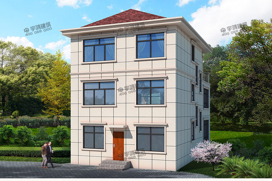 117平小開間三層歐式農(nóng)村別墅設計圖紙