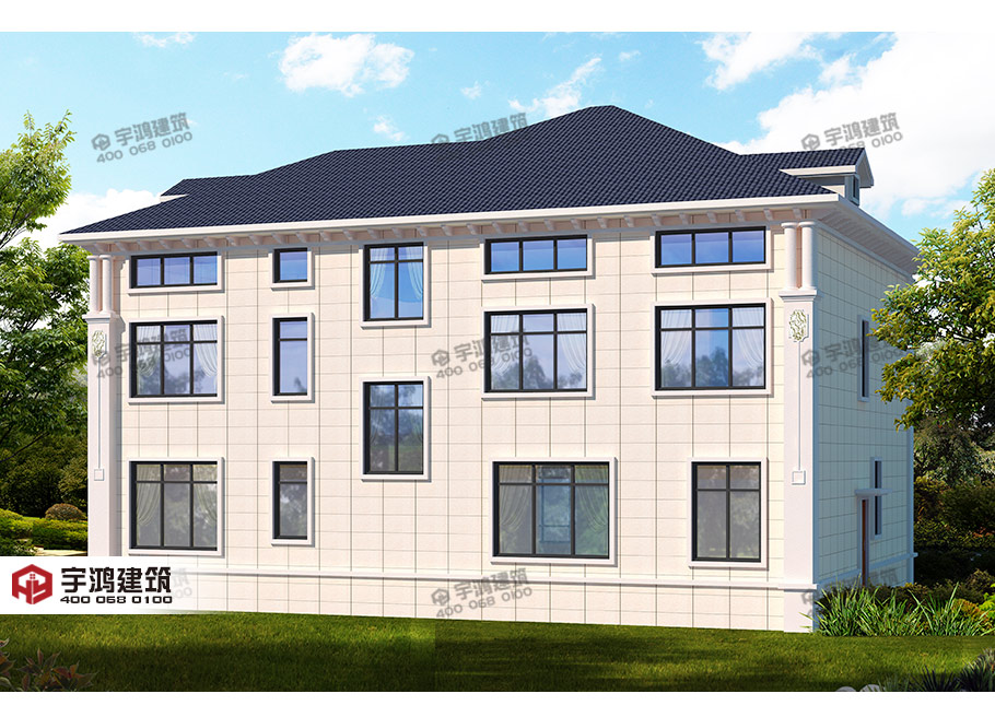 220平帶神龕三層農村別墅設計效果圖