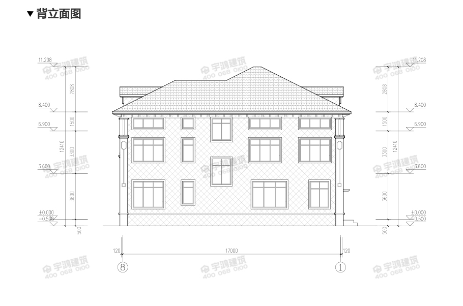 220平帶神龕三層農村別墅設計效果圖