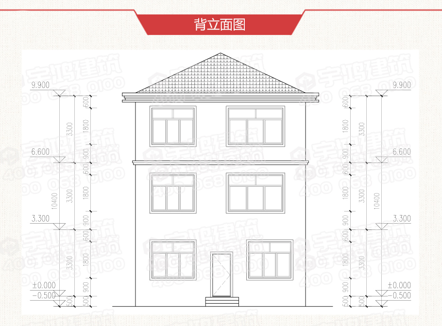 117平小開間三層歐式農(nóng)村別墅設計圖紙