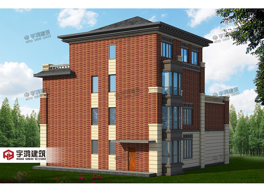 233平新中式四層農(nóng)村別墅設(shè)計圖紙