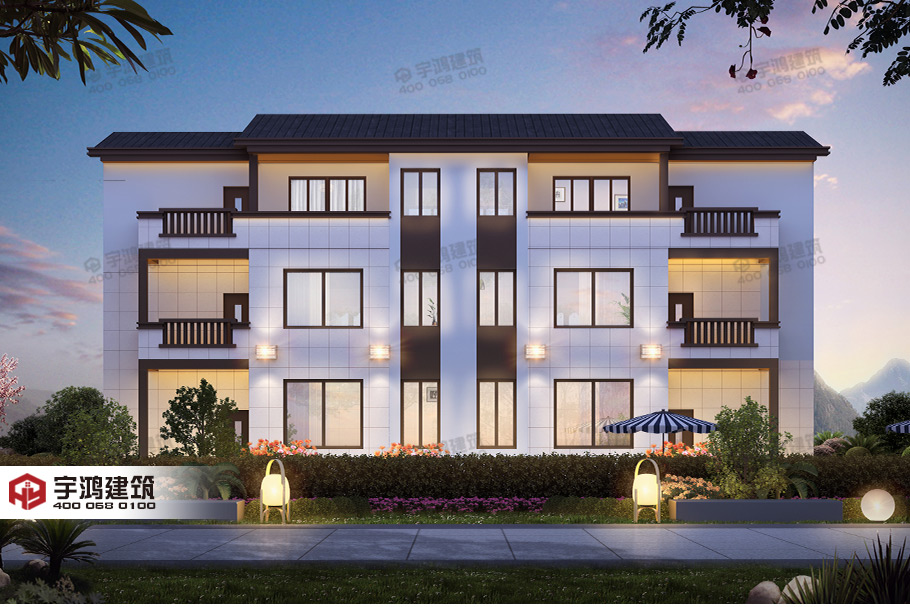 新中式豪華氣派新農(nóng)村別墅設(shè)計圖