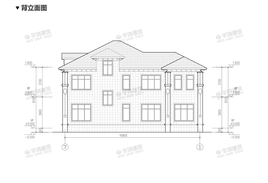 30萬帶車庫兩層歐式農村別墅設計圖