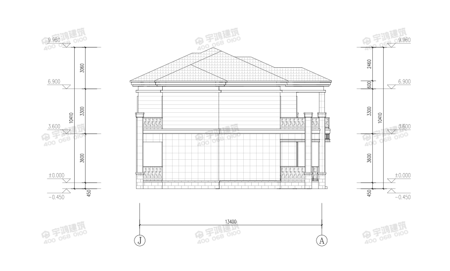 180平新中式農村小型別墅房屋設計圖紙