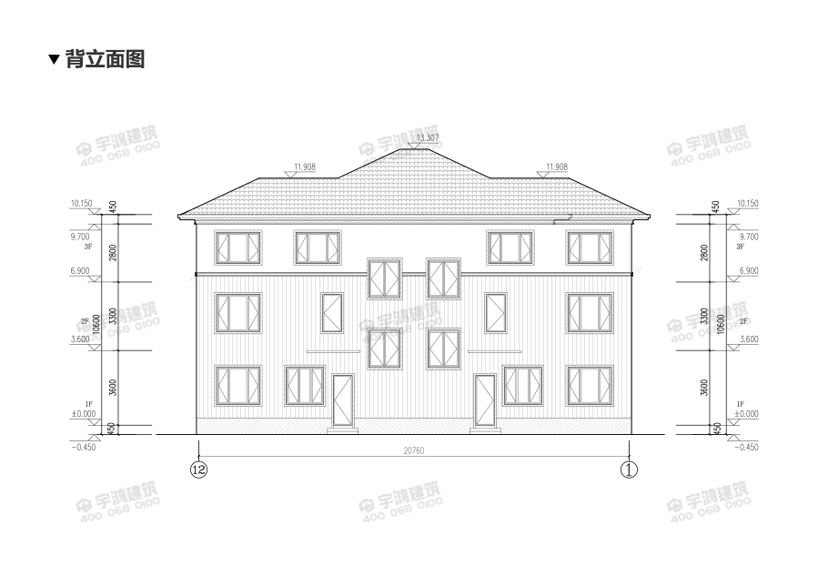 2019年新款農村現(xiàn)代雙拼別墅設計圖紙及效果圖