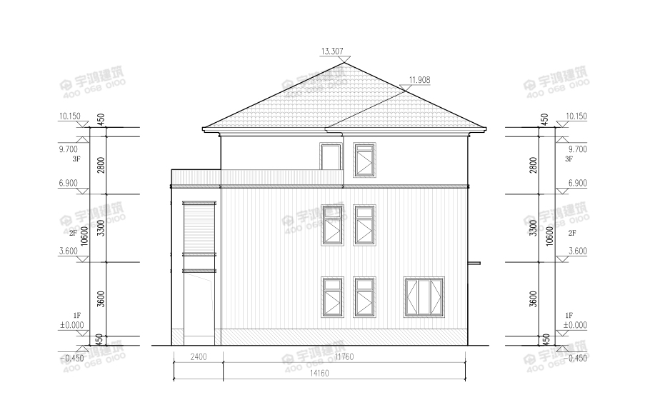 2019年新款農村現(xiàn)代雙拼別墅設計圖紙及效果圖
