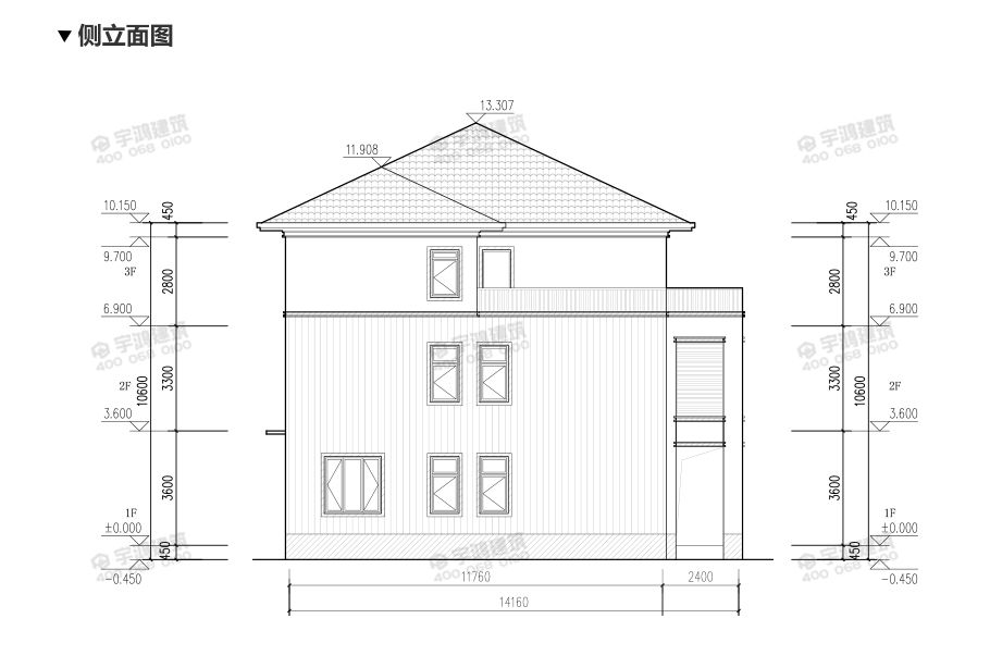 2019年新款農村現(xiàn)代雙拼別墅設計圖紙及效果圖
