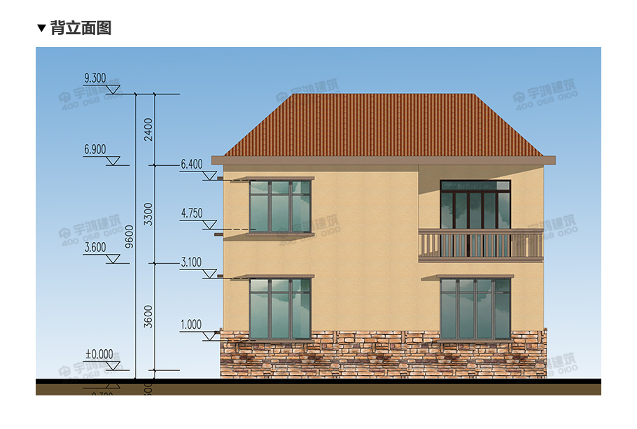 11x13米現代風格農村二層小別墅設計圖