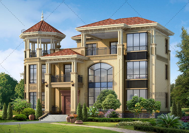 52萬三層豪華別墅設計圖紙框架結構