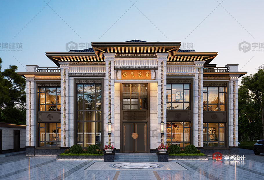 占地266平造價43萬-55萬新中式別墅設計圖紙