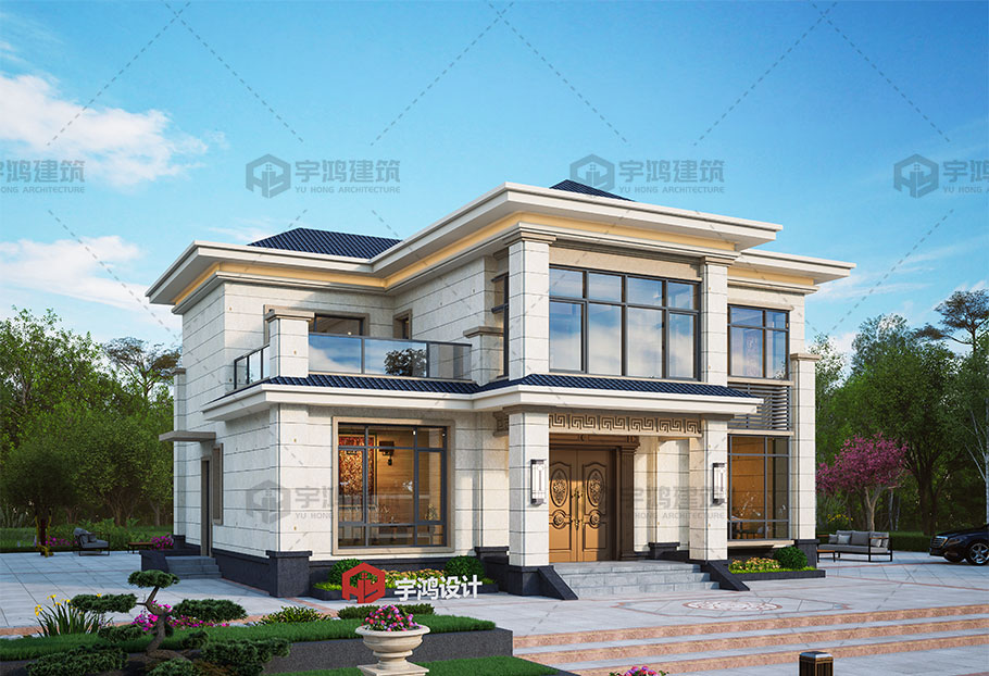 占地140平新中式磚混結(jié)構(gòu)二層別墅設(shè)計(jì)圖紙