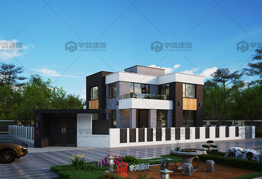 占地160平1511帶露臺現代別墅設計圖紙