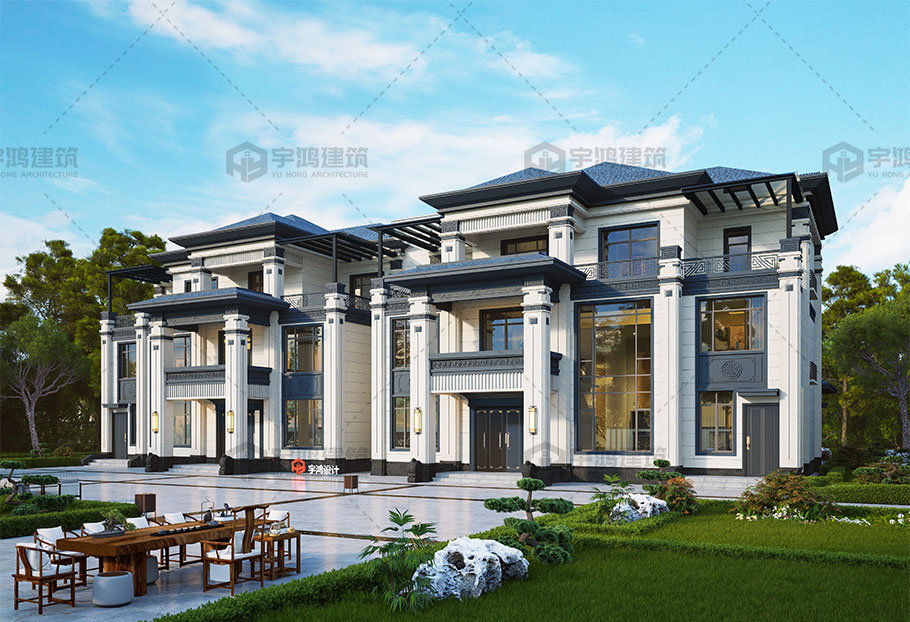 三層新中式占地615平別墅設(shè)計(jì)圖紙