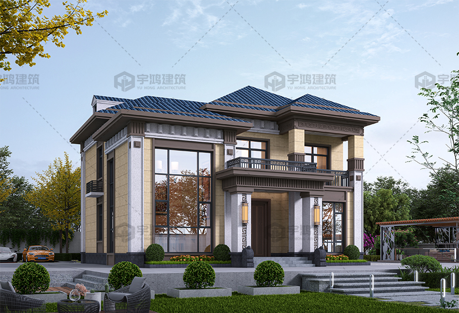 造價(jià)26萬(wàn)-35萬(wàn)新中式磚混結(jié)構(gòu)別墅設(shè)計(jì)圖紙