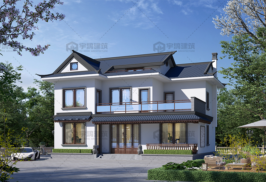 13x10新中式磚混結(jié)構(gòu)別墅設(shè)計(jì)圖紙