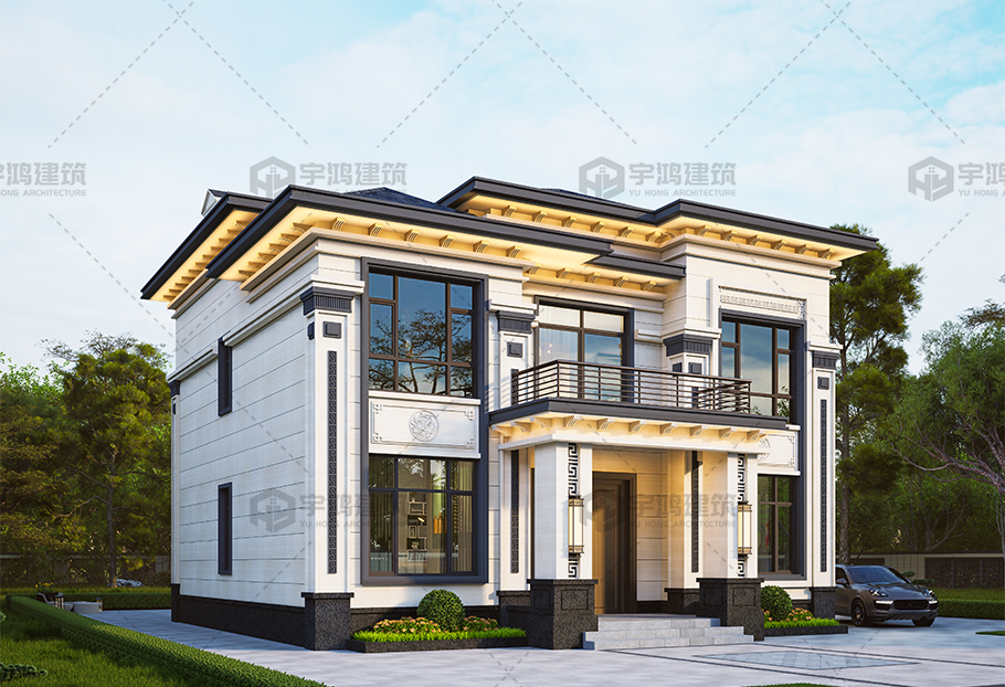 戶型方正二層新中式小別墅占地約166平全套圖紙