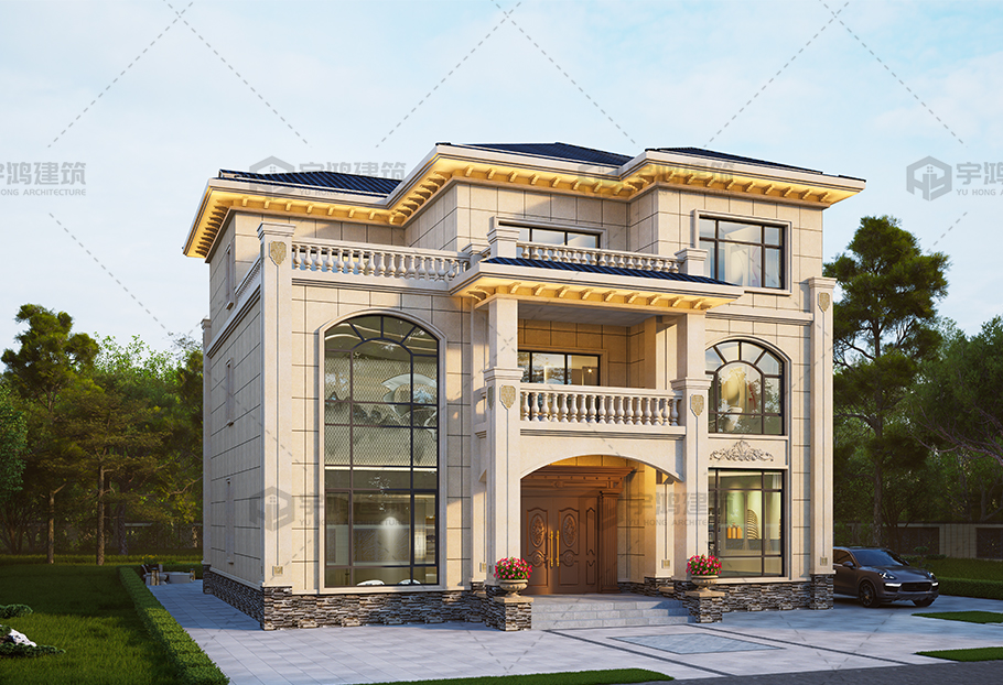 占地約200平方的三層歐式別墅全套圖紙