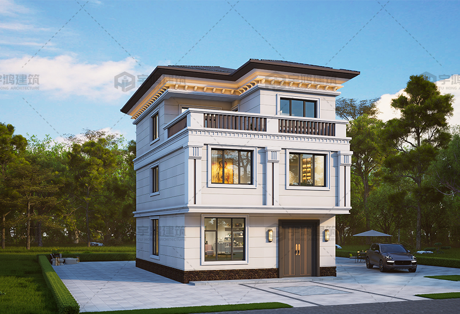 開間僅7.8米歐式三層別墅全套別墅