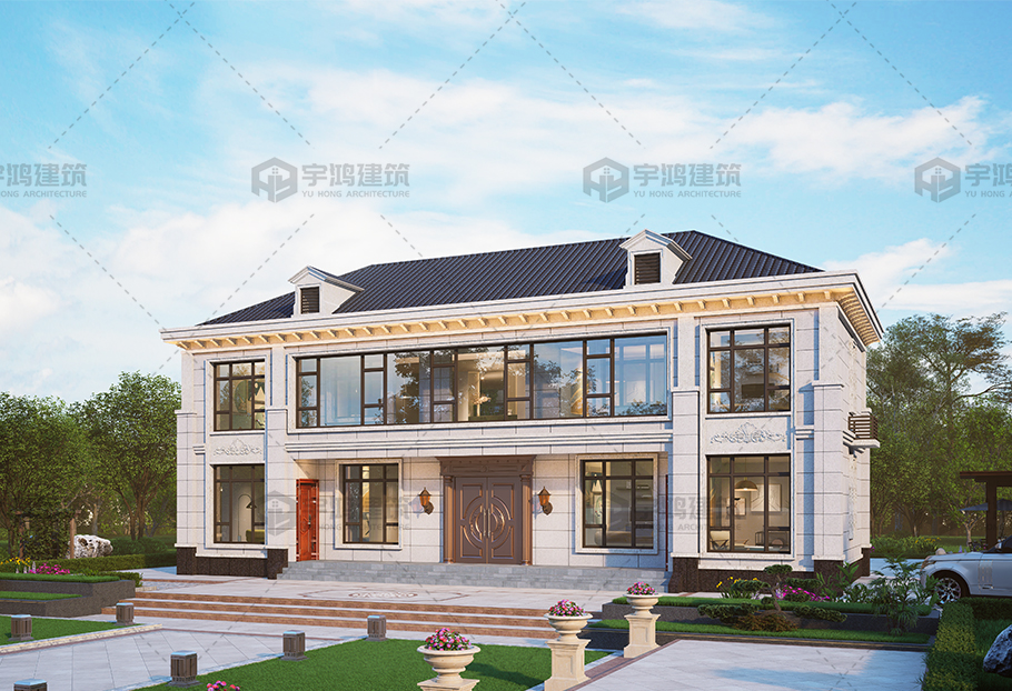 占地約167平方二層歐式別墅框架結構全套圖紙