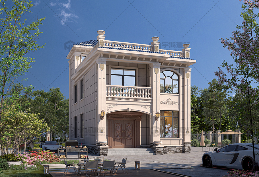 8.5米x15.00米三層歐式別墅全套圖紙