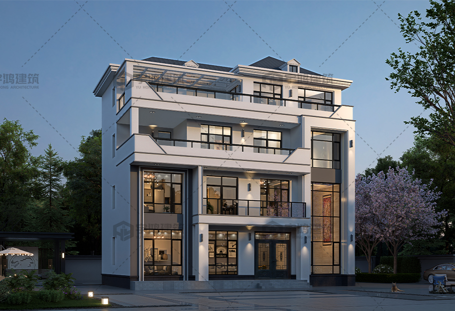 進(jìn)深僅有8.80米四層現(xiàn)代別墅全套圖紙